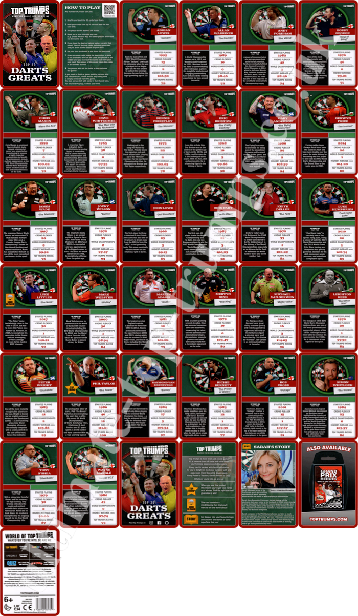 Top 30 Darts Greats