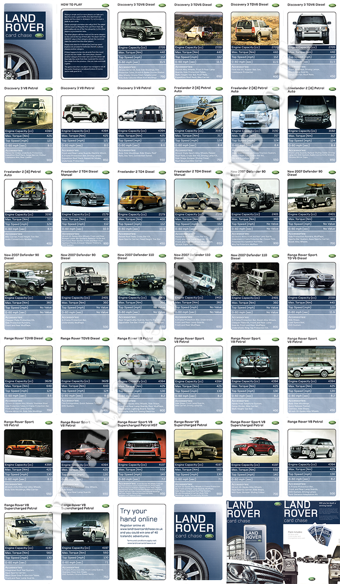 Land Rover Chase Cards